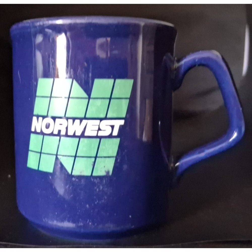 Vintage Norwest Bank Coffee Cup 'Made in England"‎